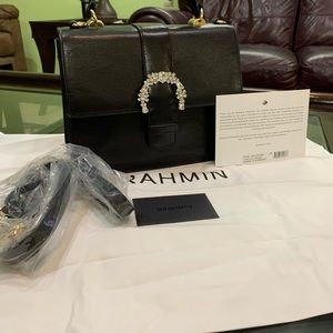 Brahmin luxe mini francine leather satchel